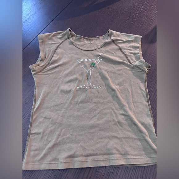 Martini Graphic Rhinestone Baby Tee - Picture 2 of 4